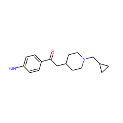 Nc1ccc(C(=O)CC2CCN(CC3CC3)CC2)cc1 ZINC000013729927