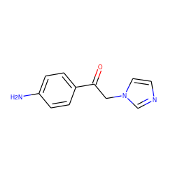 Nc1ccc(C(=O)Cn2ccnc2)cc1 ZINC000000730736