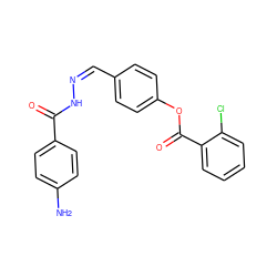 Nc1ccc(C(=O)N/N=C\c2ccc(OC(=O)c3ccccc3Cl)cc2)cc1 ZINC000033927695