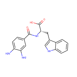 Nc1ccc(C(=O)N[C@@H](Cc2c[nH]c3ccccc23)C(=O)O)cc1N ZINC000299863939