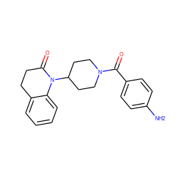 Nc1ccc(C(=O)N2CCC(N3C(=O)CCc4ccccc43)CC2)cc1 ZINC000013832033