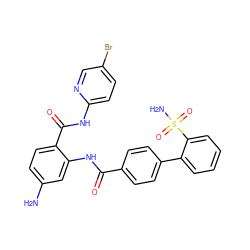 Nc1ccc(C(=O)Nc2ccc(Br)cn2)c(NC(=O)c2ccc(-c3ccccc3S(N)(=O)=O)cc2)c1 ZINC000028086233