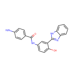 Nc1ccc(C(=O)Nc2ccc(O)c(-c3nc4ccccc4[nH]3)c2)cc1 ZINC000000911862