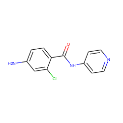 Nc1ccc(C(=O)Nc2ccncc2)c(Cl)c1 ZINC000019478031