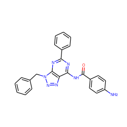 Nc1ccc(C(=O)Nc2nc(-c3ccccc3)nc3c2nnn3Cc2ccccc2)cc1 ZINC000040893789