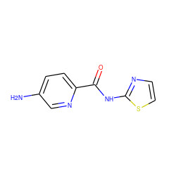 Nc1ccc(C(=O)Nc2nccs2)nc1 ZINC000028349959