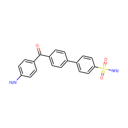 Nc1ccc(C(=O)c2ccc(-c3ccc(S(N)(=O)=O)cc3)cc2)cc1 ZINC000263621222