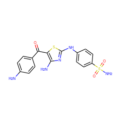 Nc1ccc(C(=O)c2sc(Nc3ccc(S(N)(=O)=O)cc3)nc2N)cc1 ZINC000096905487