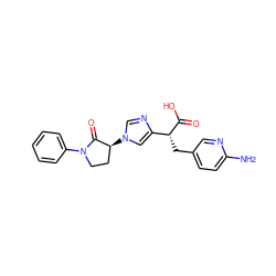 Nc1ccc(C[C@@H](C(=O)O)c2cn([C@H]3CCN(c4ccccc4)C3=O)cn2)cn1 ZINC000137971807