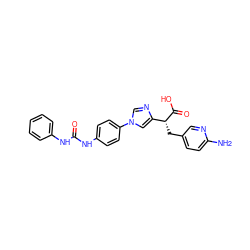 Nc1ccc(C[C@@H](C(=O)O)c2cn(-c3ccc(NC(=O)Nc4ccccc4)cc3)cn2)cn1 ZINC000013985363