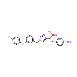 Nc1ccc(C[C@@H](C(=O)O)c2cn(Cc3cccc(Oc4ccc(F)cc4)c3)cn2)cn1 ZINC000038210314