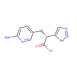 Nc1ccc(C[C@@H](C(=O)O)c2cnc[nH]2)cn1 ZINC000013529884