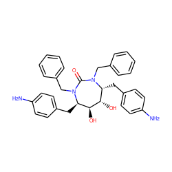 Nc1ccc(C[C@@H]2[C@H](O)[C@@H](O)[C@@H](Cc3ccc(N)cc3)N(Cc3ccccc3)C(=O)N2Cc2ccccc2)cc1 ZINC000014945765