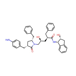 Nc1ccc(C[C@@H]2C[C@H](Cc3ccccc3)N(C[C@@H](O)C[C@@H](Cc3ccccc3)C(=O)N[C@H]3c4ccccc4C[C@H]3O)C2=O)cc1 ZINC000028388226