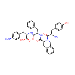 Nc1ccc(C[C@H](NC(=O)[C@H](Cc2ccccc2)NC(=O)[C@@H]2Cc3ccccc3CN2C(=O)[C@@H](N)Cc2ccc(O)cc2)C(=O)O)cc1 ZINC000027215668