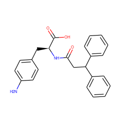 Nc1ccc(C[C@H](NC(=O)CC(c2ccccc2)c2ccccc2)C(=O)O)cc1 ZINC001772648606