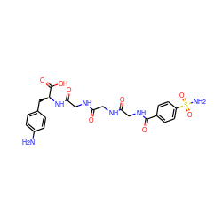 Nc1ccc(C[C@H](NC(=O)CNC(=O)CNC(=O)CNC(=O)c2ccc(S(N)(=O)=O)cc2)C(=O)O)cc1 ZINC000027644812