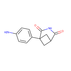 Nc1ccc(C23CC(C2)C(=O)NC3=O)cc1 ZINC000013821332