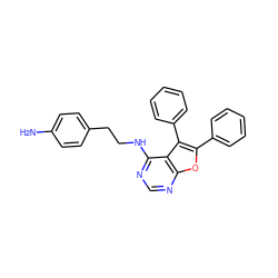 Nc1ccc(CCNc2ncnc3oc(-c4ccccc4)c(-c4ccccc4)c23)cc1 ZINC000053297946