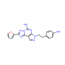 Nc1ccc(CCn2ncc3c2nc(N)n2nc(-c4ccco4)nc32)cc1 ZINC000013471741