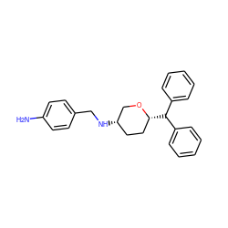 Nc1ccc(CN[C@H]2CC[C@@H](C(c3ccccc3)c3ccccc3)OC2)cc1 ZINC000036271628