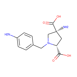 Nc1ccc(CN2C[C@@](N)(C(=O)O)C[C@@H]2C(=O)O)cc1 ZINC000029555011