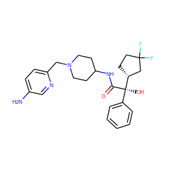 Nc1ccc(CN2CCC(NC(=O)[C@](O)(c3ccccc3)[C@@H]3CCC(F)(F)C3)CC2)nc1 ZINC000013835854