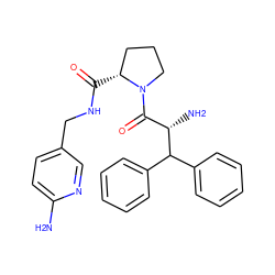 Nc1ccc(CNC(=O)[C@@H]2CCCN2C(=O)[C@H](N)C(c2ccccc2)c2ccccc2)cn1 ZINC000013766344