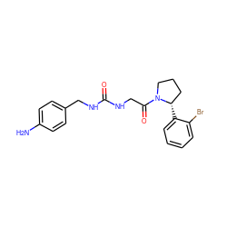 Nc1ccc(CNC(=O)NCC(=O)N2CCC[C@@H]2c2ccccc2Br)cc1 ZINC000098208560