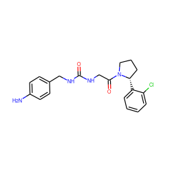 Nc1ccc(CNC(=O)NCC(=O)N2CCC[C@@H]2c2ccccc2Cl)cc1 ZINC000117853922