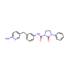 Nc1ccc(Cc2cccc(NC(=O)N3CCN(c4ccccc4)C3=O)c2)cn1 ZINC001772575449