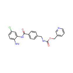 Nc1ccc(Cl)cc1NC(=O)c1ccc(CNC(=O)OCc2cccnc2)cc1 ZINC000013799548