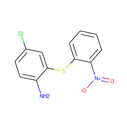 Nc1ccc(Cl)cc1Sc1ccccc1[N+](=O)[O-] ZINC000039233803