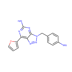 Nc1ccc(Cn2nnc3c(-c4ccco4)nc(N)nc32)cc1 ZINC000040379794