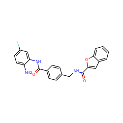 Nc1ccc(F)cc1NC(=O)c1ccc(CNC(=O)c2cc3ccccc3o2)cc1 ZINC000205547759