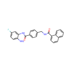 Nc1ccc(F)cc1NC(=O)c1ccc(CNC(=O)c2cccc3ccccc23)cc1 ZINC000205589129