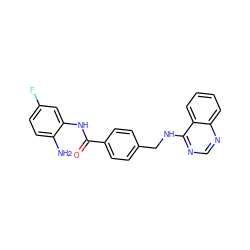 Nc1ccc(F)cc1NC(=O)c1ccc(CNc2ncnc3ccccc23)cc1 ZINC000205458777