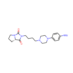 Nc1ccc(N2CCN(CCCCN3C(=O)[C@@H]4CCCN4C3=O)CC2)cc1 ZINC000004649701