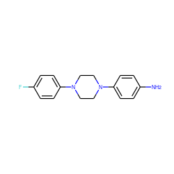 Nc1ccc(N2CCN(c3ccc(F)cc3)CC2)cc1 ZINC000001393230