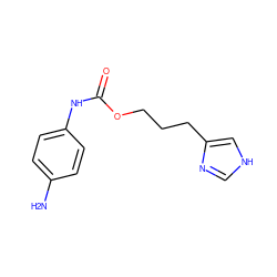 Nc1ccc(NC(=O)OCCCc2c[nH]cn2)cc1 ZINC000013747044