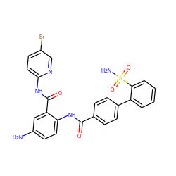 Nc1ccc(NC(=O)c2ccc(-c3ccccc3S(N)(=O)=O)cc2)c(C(=O)Nc2ccc(Br)cn2)c1 ZINC000028093838