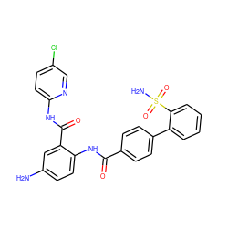 Nc1ccc(NC(=O)c2ccc(-c3ccccc3S(N)(=O)=O)cc2)c(C(=O)Nc2ccc(Cl)cn2)c1 ZINC000028086238