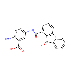 Nc1ccc(NC(=O)c2cccc3c2C(=O)c2ccccc2-3)cc1C(=O)O ZINC000059185439