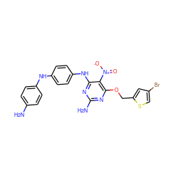 Nc1ccc(Nc2ccc(Nc3nc(N)nc(OCc4cc(Br)cs4)c3[N+](=O)[O-])cc2)cc1 ZINC000066074619