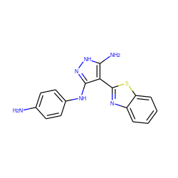 Nc1ccc(Nc2n[nH]c(N)c2-c2nc3ccccc3s2)cc1 ZINC000114401033