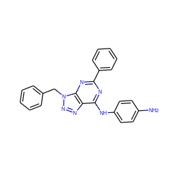 Nc1ccc(Nc2nc(-c3ccccc3)nc3c2nnn3Cc2ccccc2)cc1 ZINC000045506385