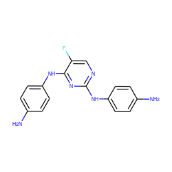 Nc1ccc(Nc2ncc(F)c(Nc3ccc(N)cc3)n2)cc1 ZINC000114326638