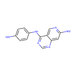 Nc1ccc(Nc2ncnc3cc(N)ncc23)cc1 ZINC000013743448