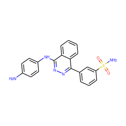 Nc1ccc(Nc2nnc(-c3cccc(S(N)(=O)=O)c3)c3ccccc23)cc1 ZINC000095590820