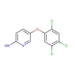 Nc1ccc(Oc2cc(Cl)c(Cl)cc2Cl)cn1 ZINC000019869187